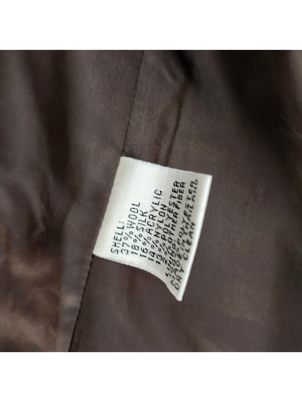 Talbots Petites 16 Brown Tweed Wool Silk Blazer Skirt Suit Italian Fabric - Picture 9 of 9